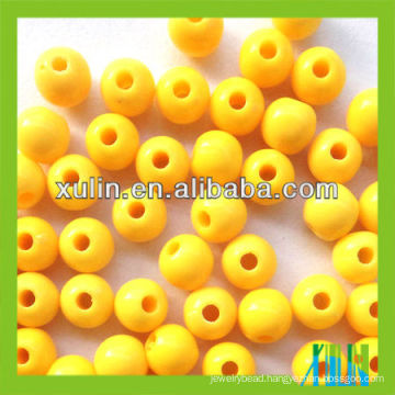 wholesale plastic yellow solid beads acrylic round beads